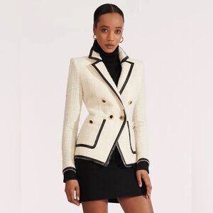NWT New Veronica Beard Cato Jacket in Ivory Size 4